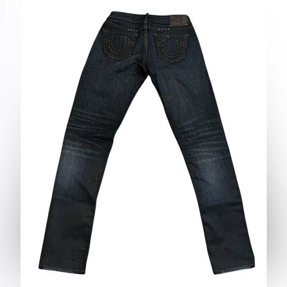 True Religion Jude Super Low Rise Skinny in Asphalt w/ Rips - Picture 3 of 12